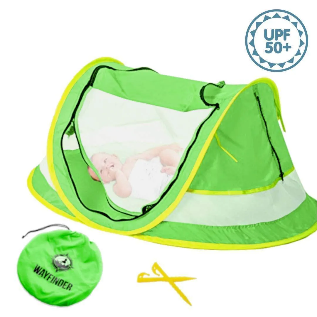 Wayfinder TravelTot, Baby Travel Tent Portable Baby Travel Bed Indoor & Outdoor Travel Crib Baby Beach Tent UPF 50  UV Protection w/Mosquito Net and 2 Pegs
