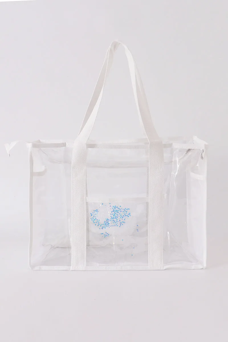 White clear waterproof beach travel bag