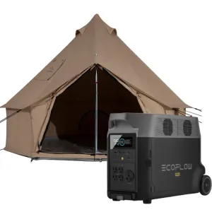 White Duck Regatta Canvas Bell Tent and EcoFlow DELTA Pro Portable Power Station Bundle
