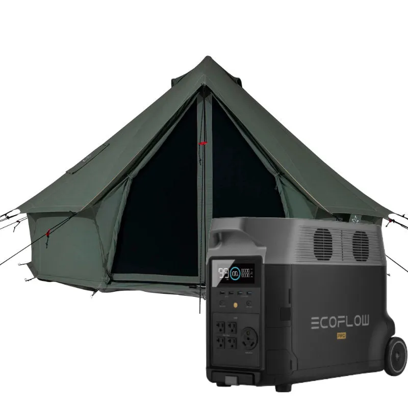 White Duck Regatta Canvas Bell Tent and EcoFlow DELTA Pro Portable Power Station Bundle