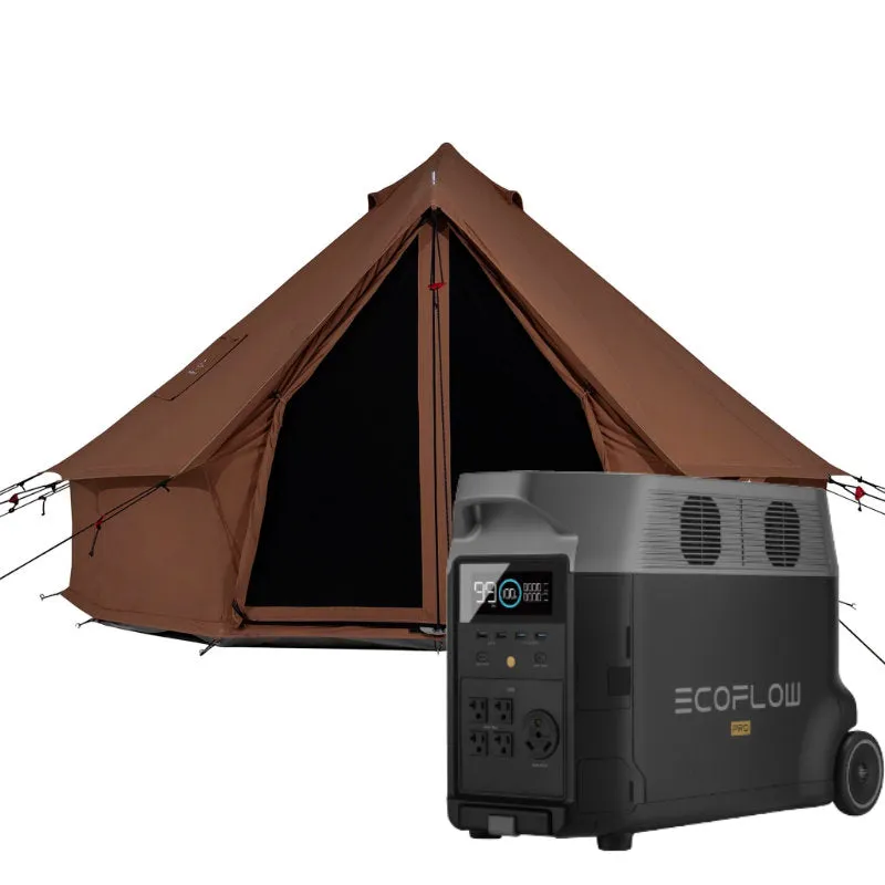 White Duck Regatta Canvas Bell Tent and EcoFlow DELTA Pro Portable Power Station Bundle