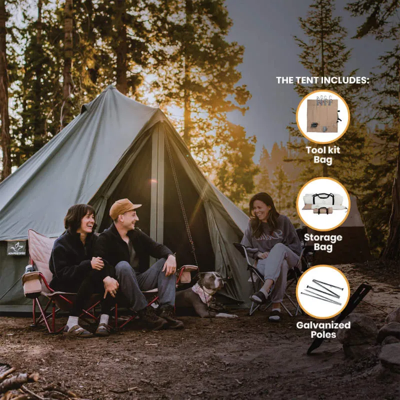White Duck Regatta Canvas Bell Tent and EcoFlow DELTA Pro Portable Power Station Bundle